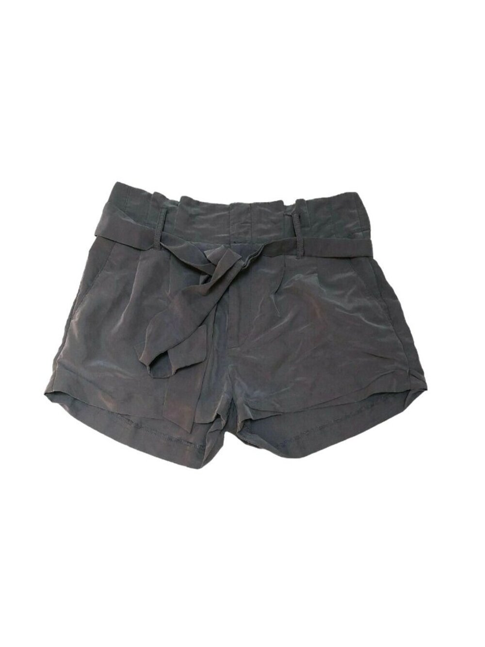 American Eagle Outfitters Shorts Womens 2 Gray High-Waisted Belt Pockets Stretch
